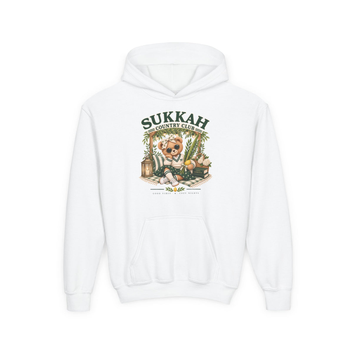 Personalized Girls Sukkah Hoodie – Custom Name Sukkot Sweatshirt