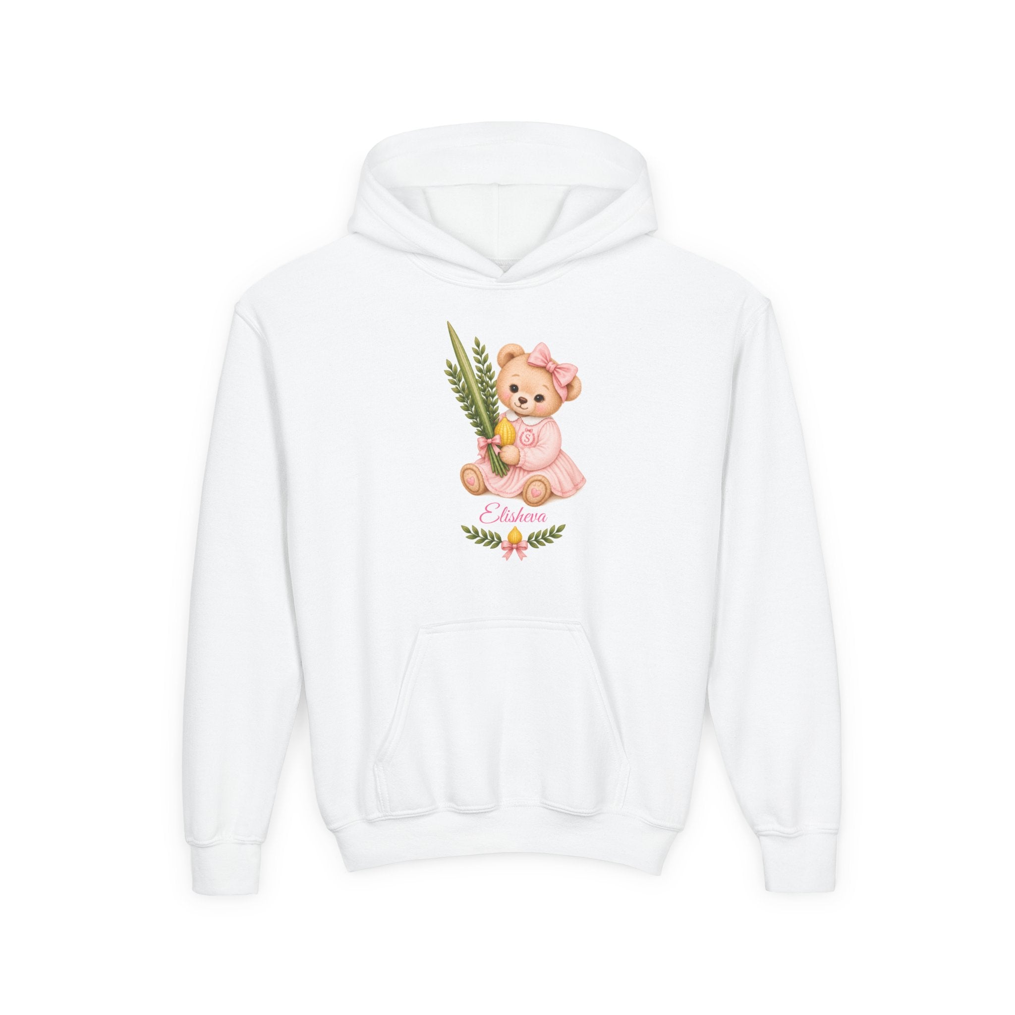 Kids Teddy Bear Hoodie – "Believe" Floral Baby Girl Pullover