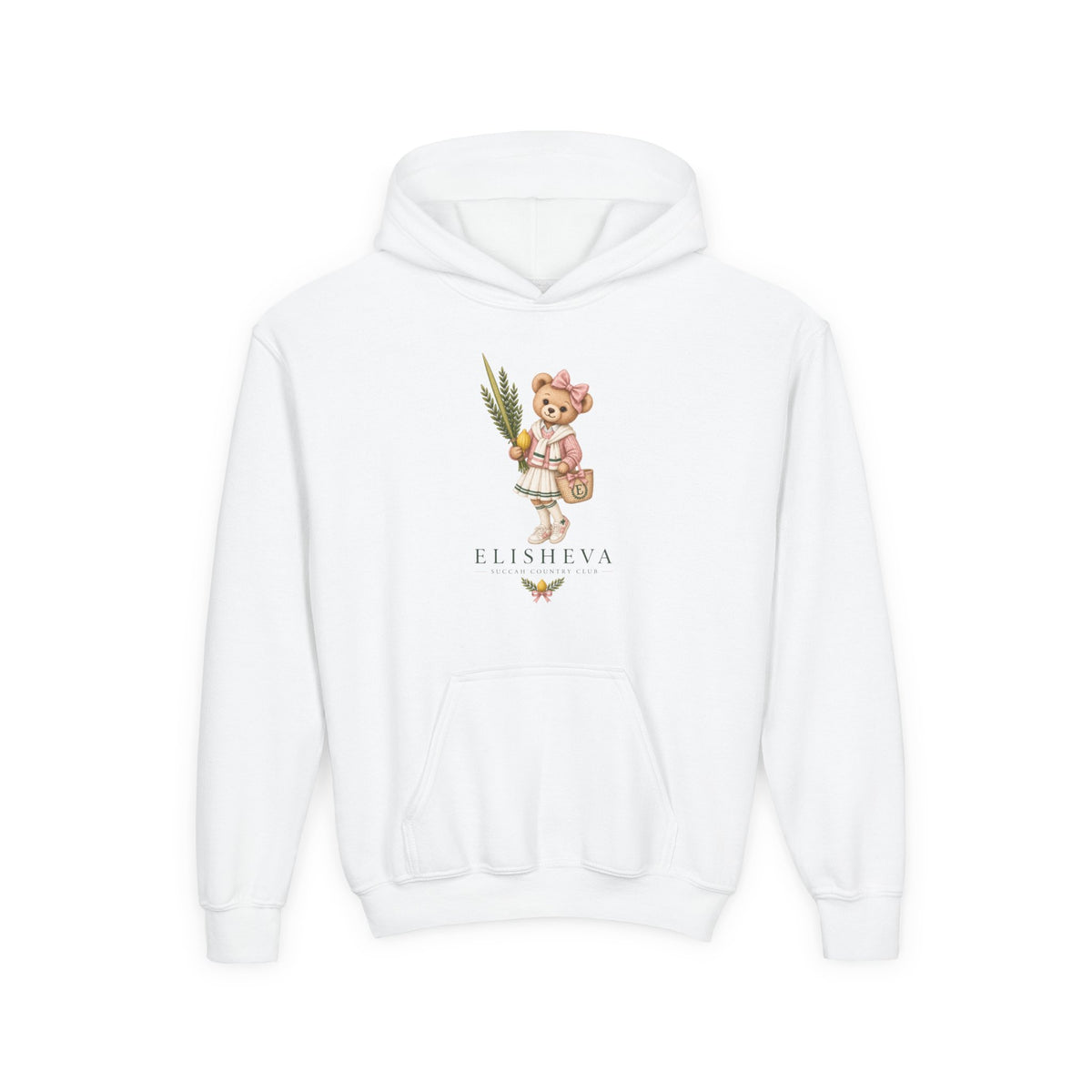 Personalized Girls Sukkah Club Bear Hoodie – Kids Sukkot Sweatshirt