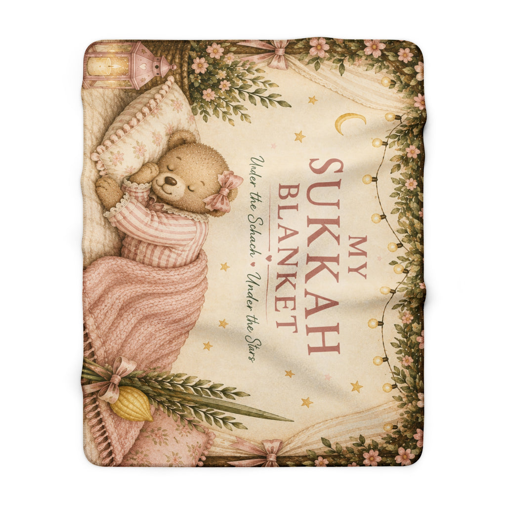 My Sukkah Blanket – Personalized Girls Sherpa Fleece Sukkot Throw